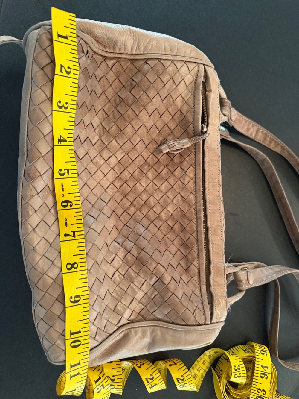 Bottega Veneta Intrecciato Leather Shoulder Bag in Taupe - Picture 15 of 16